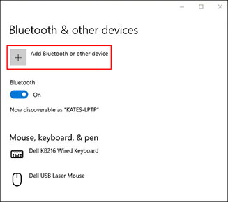 Add Bluetooth or other device.